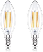 Huoqilin 4W E14 Dimmable Led Bulb, SES Small Edison Screw Candle Light Bulbs, 40W Incandescent Equivalent,2700K Warm White,400lm,2 Count (Pack of 1)