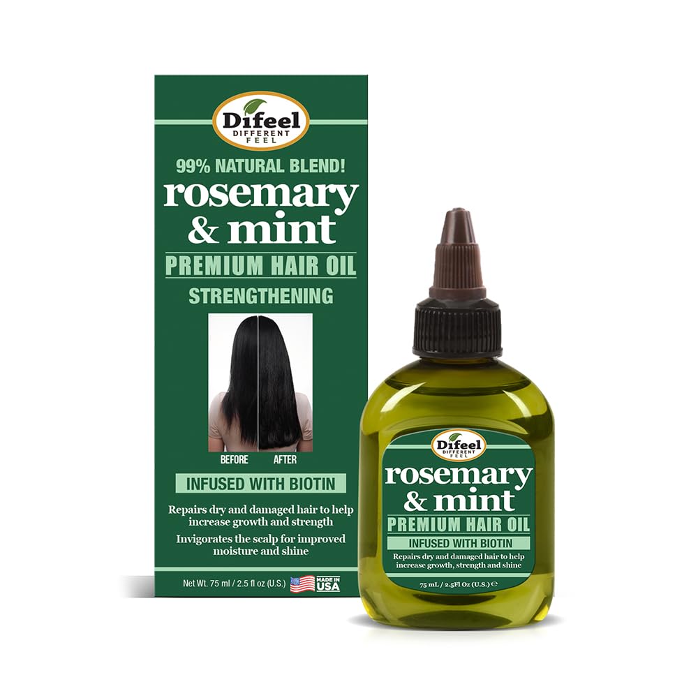 Difeel Rosmarin & Pfefferminz Haaröl Mit Biotin – 340 Ml, Für Haarwachstum, Stärkend, Nicht Fettend