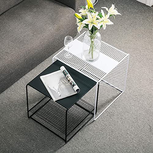 Table basse en fer forgé blanc au design rétro industriel soigné - 4