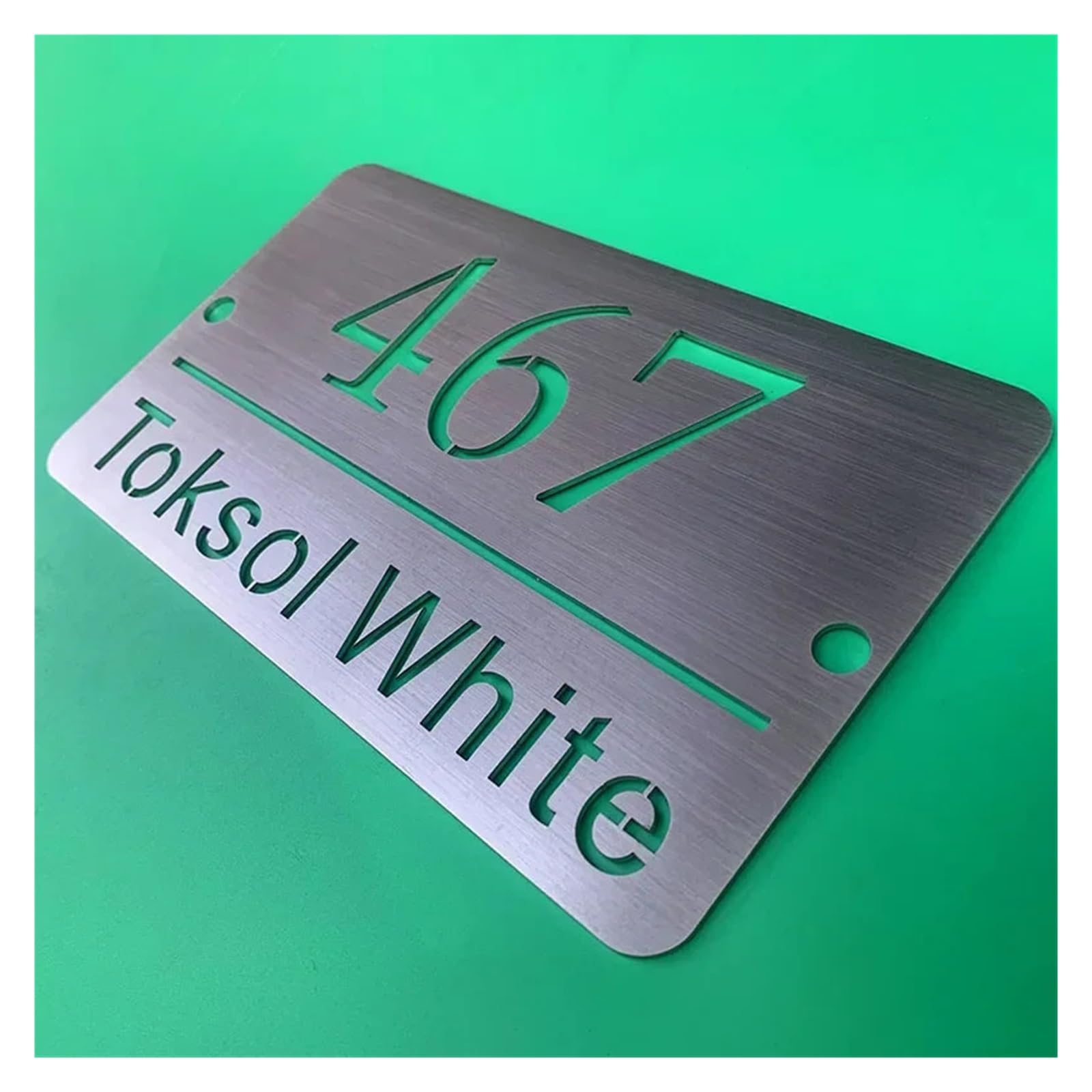 Plaques De Porte En Acier Inoxydable, 20cm/30cm, Creux, Numéros Maison, Signes Extérieurs Flottants, Rue, Route, Jardin, Panneaux D'adresse Métal, 1 Pièce(30 x 18 cm)