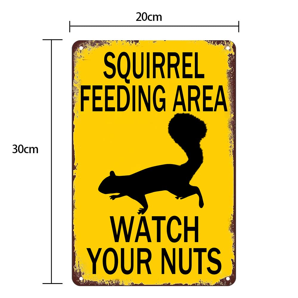 Eichhörnchen-Blechschild „Beware Of Squirrels“ – Lustiges Metallschild Für Garten, Haus Oder Als Geschenk