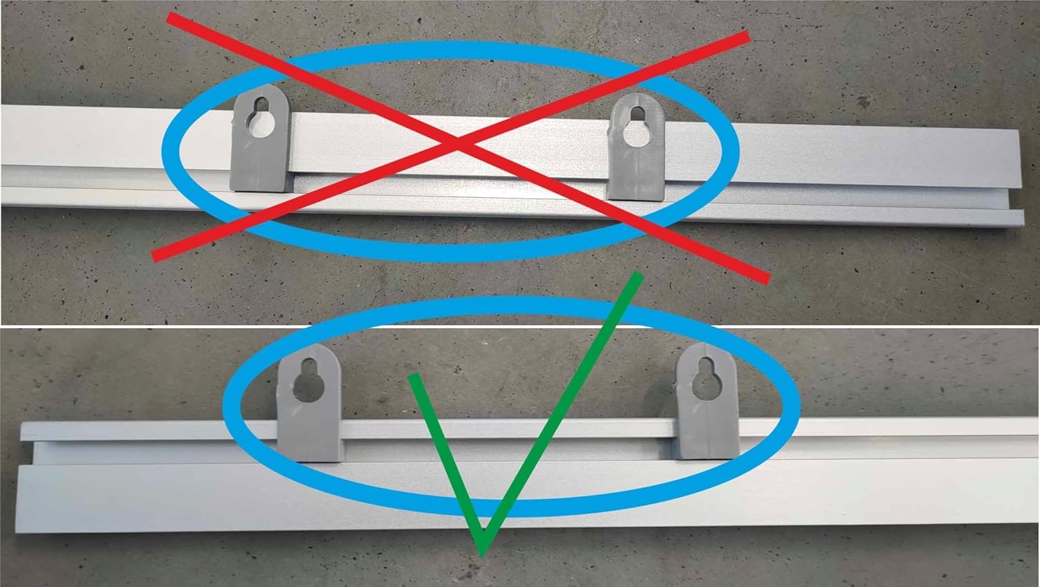 Set binari alluminio poster 60 cm sistema a scatto anodizzato argento
