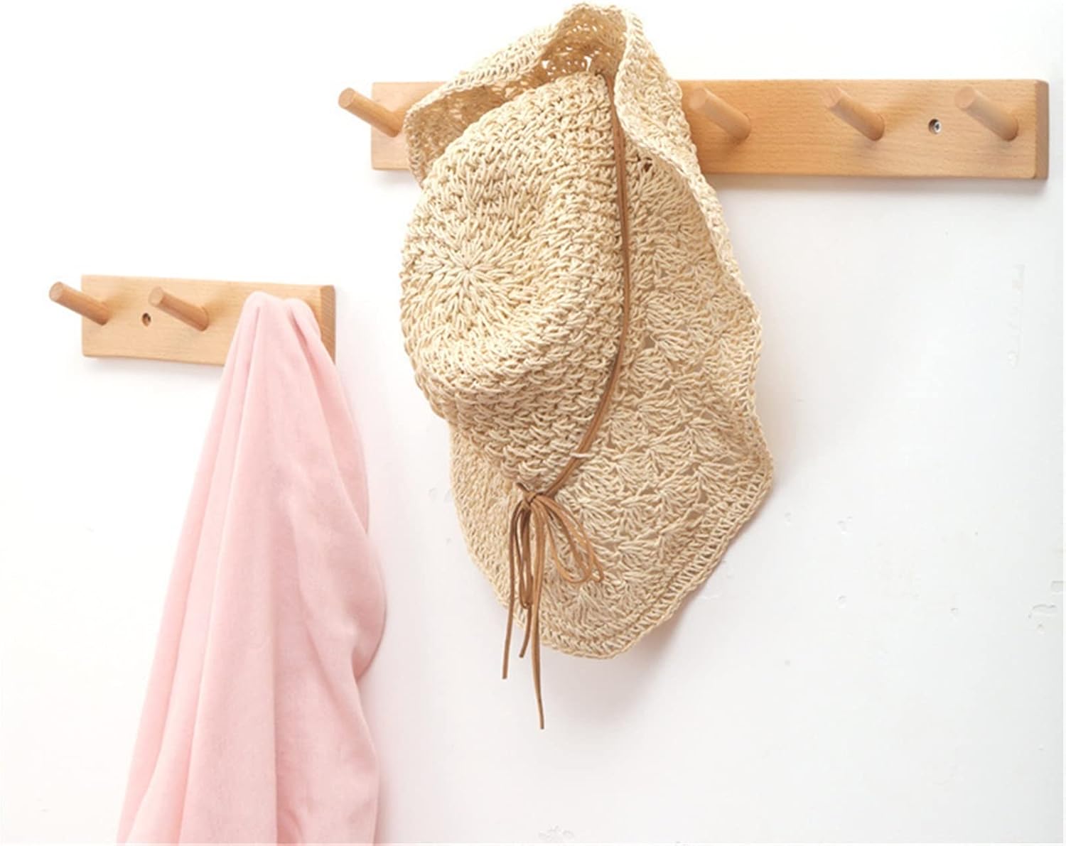 Wall-Mounted Coat Rack Nordic Wood Wall Hook Bedroom Decor Hooks Door Hooks Bathroom Towel Rack Coat Bags Storage Shelf Clothes Hanger Hook Wood Hook Coat Rack Hooks
