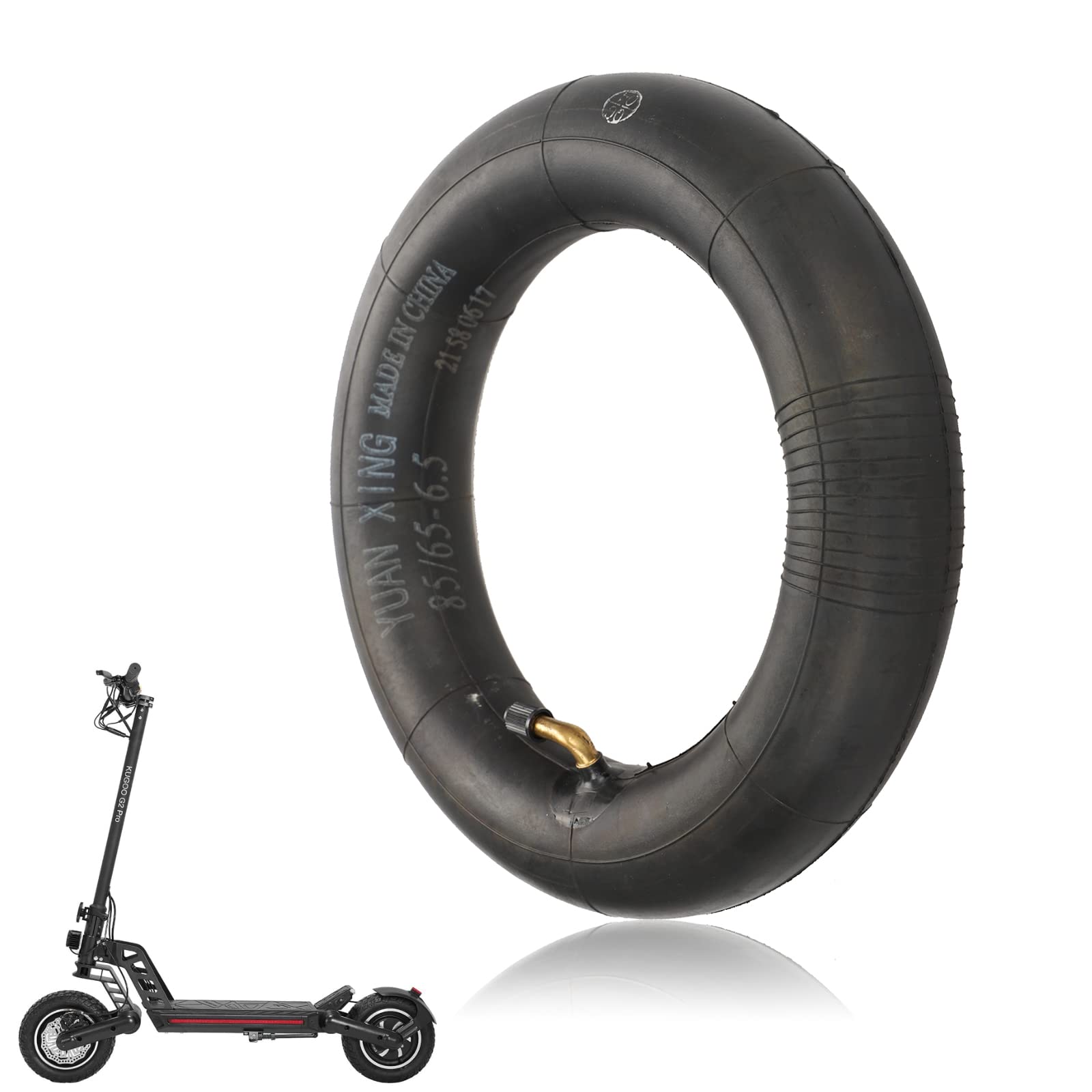 85/65-6.5 Cámara de aire de espesor para Kugoo G-Booster G2 Pro Ninebot Mini Pro Válvula en ángulo Recta Neumático delantero trasero (1 pieza - Válvula en ángulo)