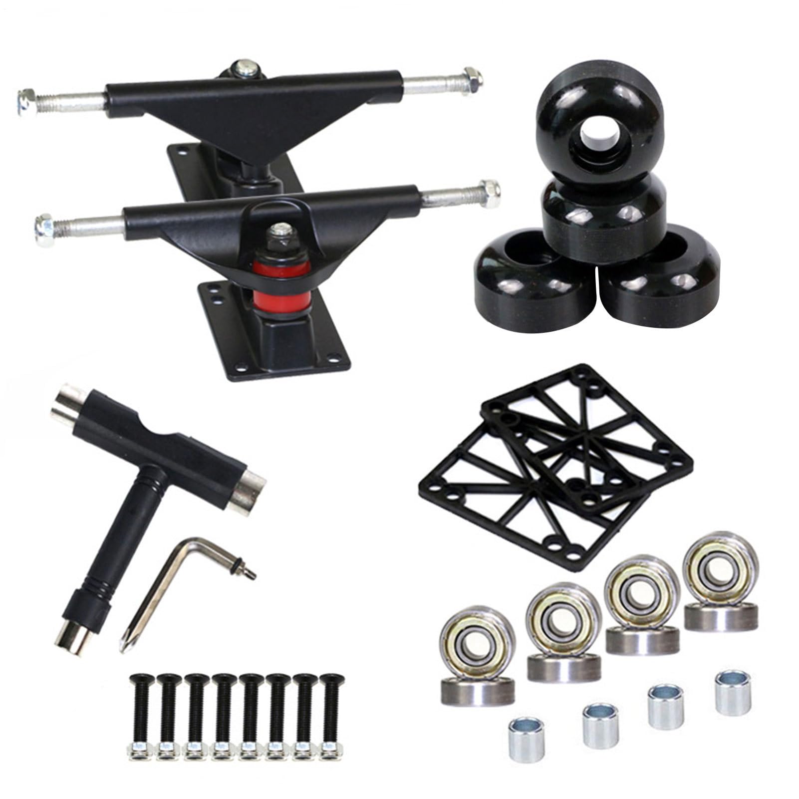 Generisch -Achsen, Kugellager und Rollen-Hardware-Set – Robuster Metallrahmen, Hochleistungskugellager, Polyurethan-Skate-Rollen, Mehrkomponenten-Hardware-Kit | Urban Skating Cru