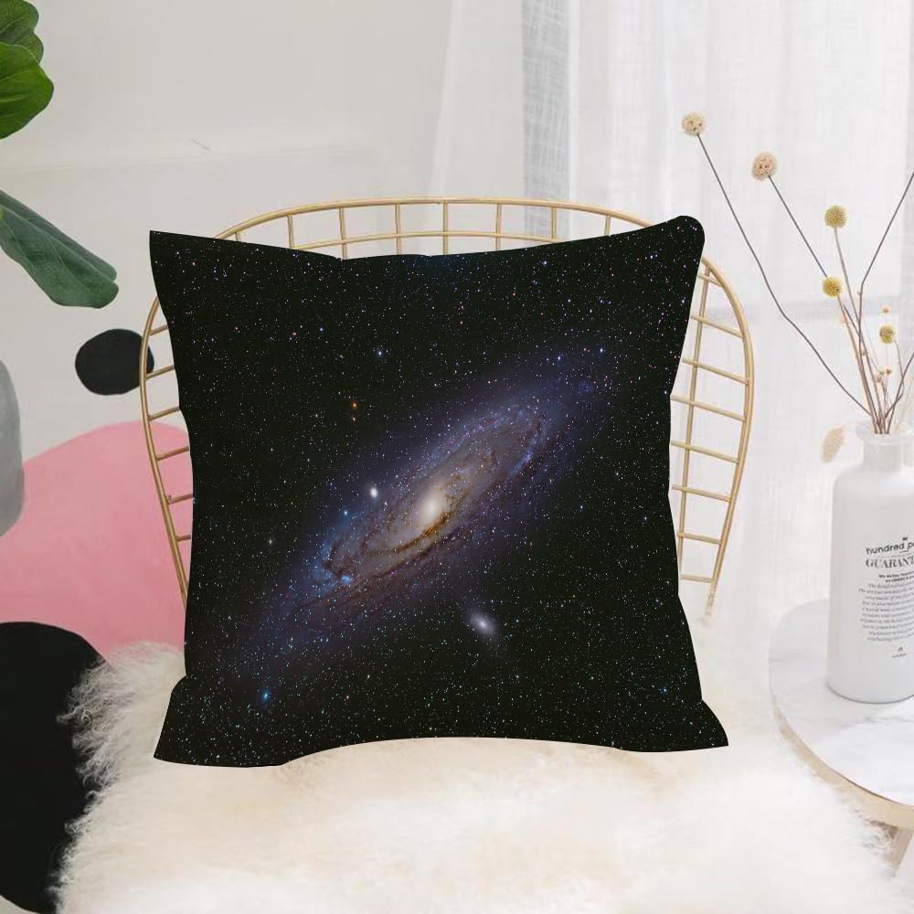 Hyosxw Star Andromeda Galaxy Nebulosa Milky Way Cos - A4 Cushion Cover,Throw Pillow Case Home Decorative For Living Room Bedroom Sofa Chair 18X18 Inch,Star Andromeda Galaxy Nebulosa Milky Way Cosmos Open Cluster Globular Nature Sc,Pillowcase 45X45cm