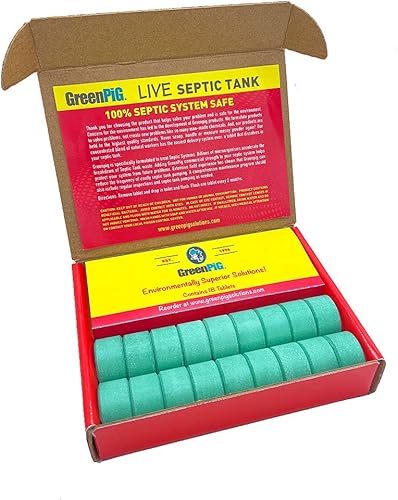 GREEN PIG El tratamiento del tanque vivo 54C ayuda en la descomposición de los desechos sépticos para prevenir copias de seguridad con un lavado