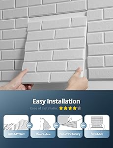 Acoustic Wall Panels, Brick Pattern Peel and Stick Sound Absorbing Panel for Ceiling, Door, Pared, 12 Pack 12"x12"x0.4", Beige Decorative Self Adhesive Wall Tiles for Recording Studio, Room