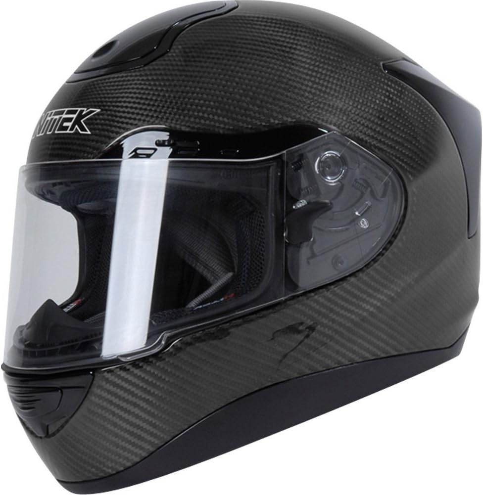 Nitek Carbon Fiber P1 On-Road Racing Motorcycle Helmet - Black/Large