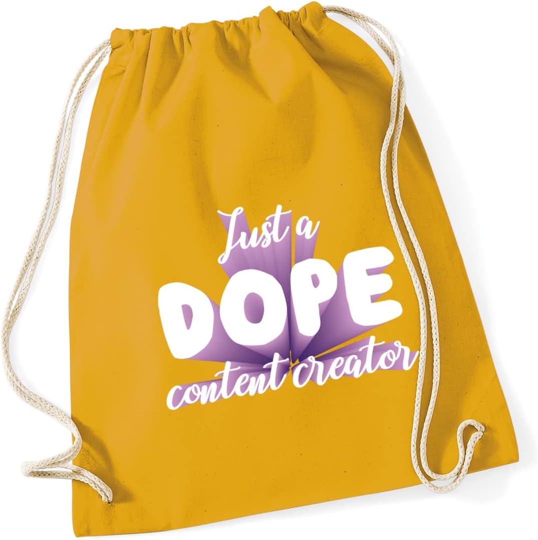 HippowarehouseJust a dope content creator - purple creative blogger tech graphic Drawstring Cotton School Gym Bag 37cm x 46cm, 12 litres