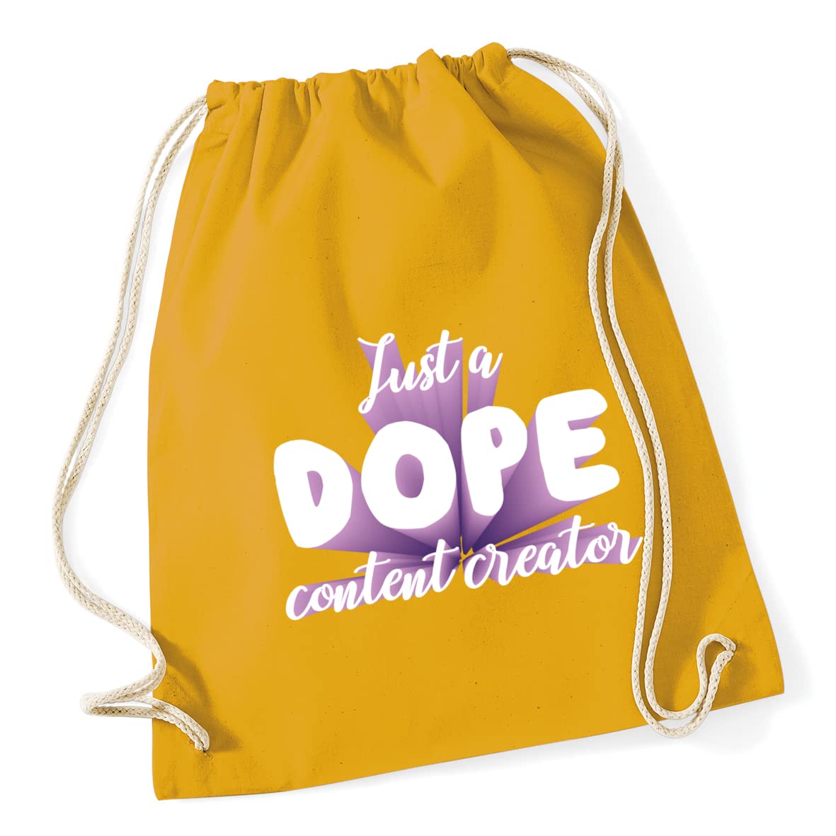 HippowarehouseJust a dope content creator - purple creative blogger tech graphic Drawstring Cotton School Gym Bag 37cm x 46cm, 12 litres