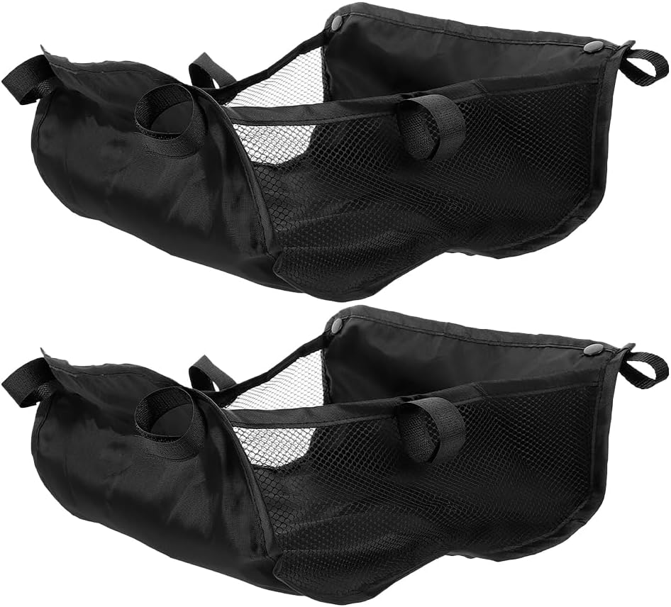 Kisangel 2Pcs Stroller Bottom Storage, Baby Stroller Shopping Storage Case, Pushchair Mesh Cargo Net Easy Install Underseat Organizer for Items Large Capacity Pouch