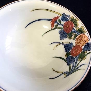 Amazon.co.jp: 源右衛門窯 古伊万里風菊絵 高台小鉢 五客揃 供 X857