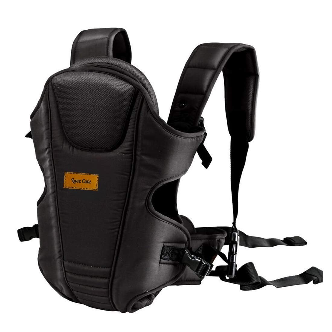 Laee cute 3 in 1 Adjustable Baby Carrier Kangaroo Head Support Safety Belt Sling Backpack Baby Carrier (Full Black)-image-15