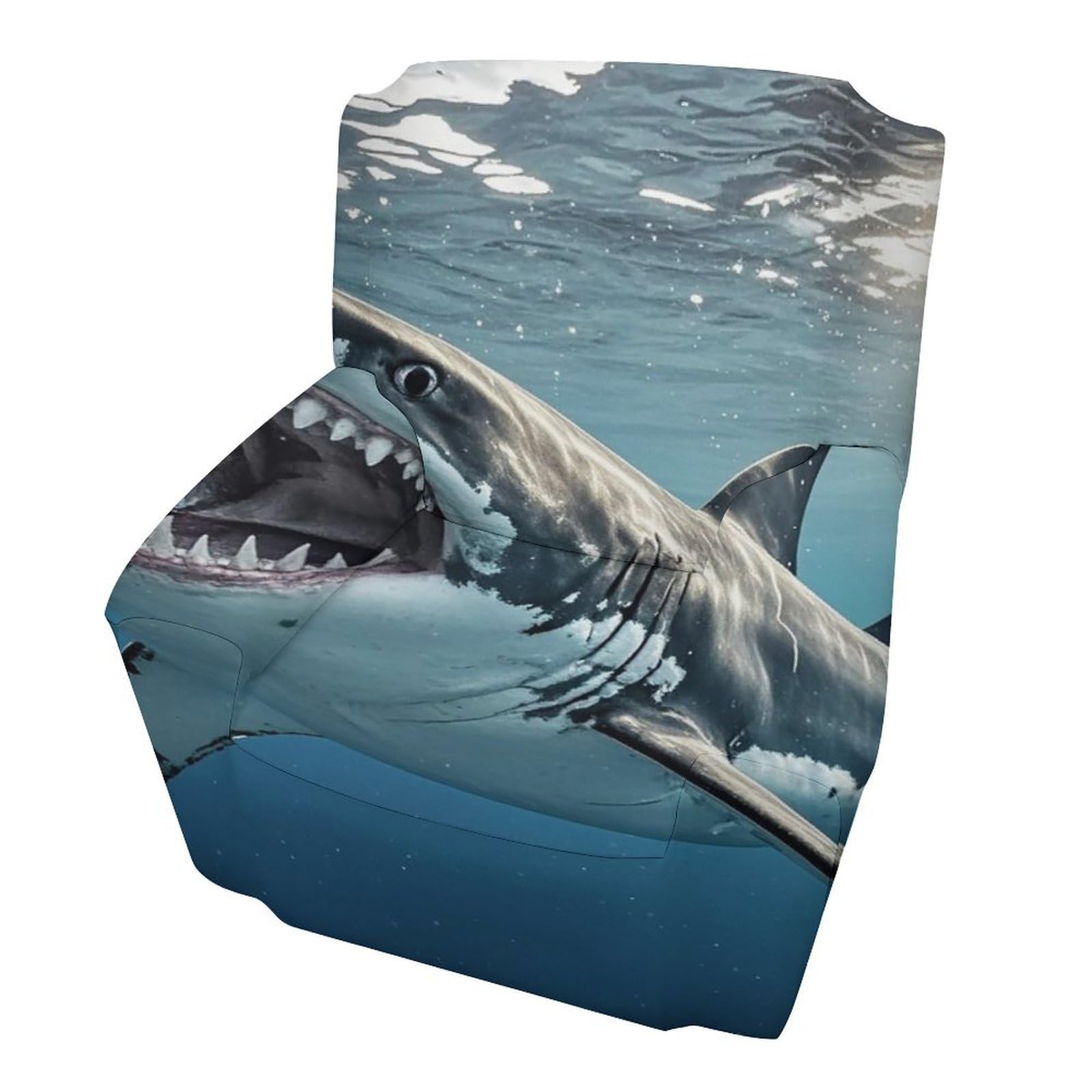 Housse de canapé extensible animaux pour protéger votre fauteuil inclinable motif requin blanc