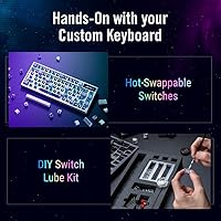 Vista 16 de ASUS Teclado mecánico inalámbrico ROG Azoth para juegos, 75% TKL, conectividad trimodo, interruptores lineales ROG NX Snow prelubricados Blanco