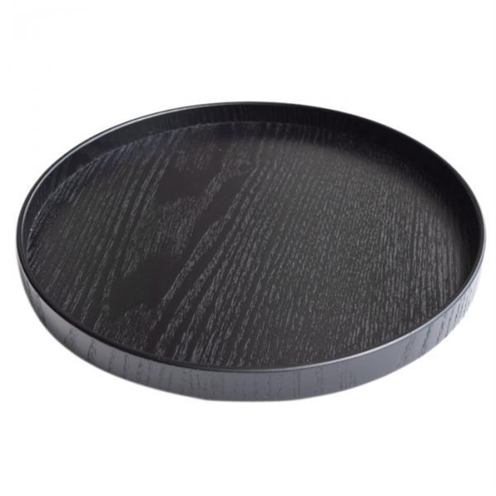 JINGYAN Breakfast Trays Round Wooden Tray Tea Table Serving Coffee Snack Food Organizer Kitchen Decorative Trays Platters for Home