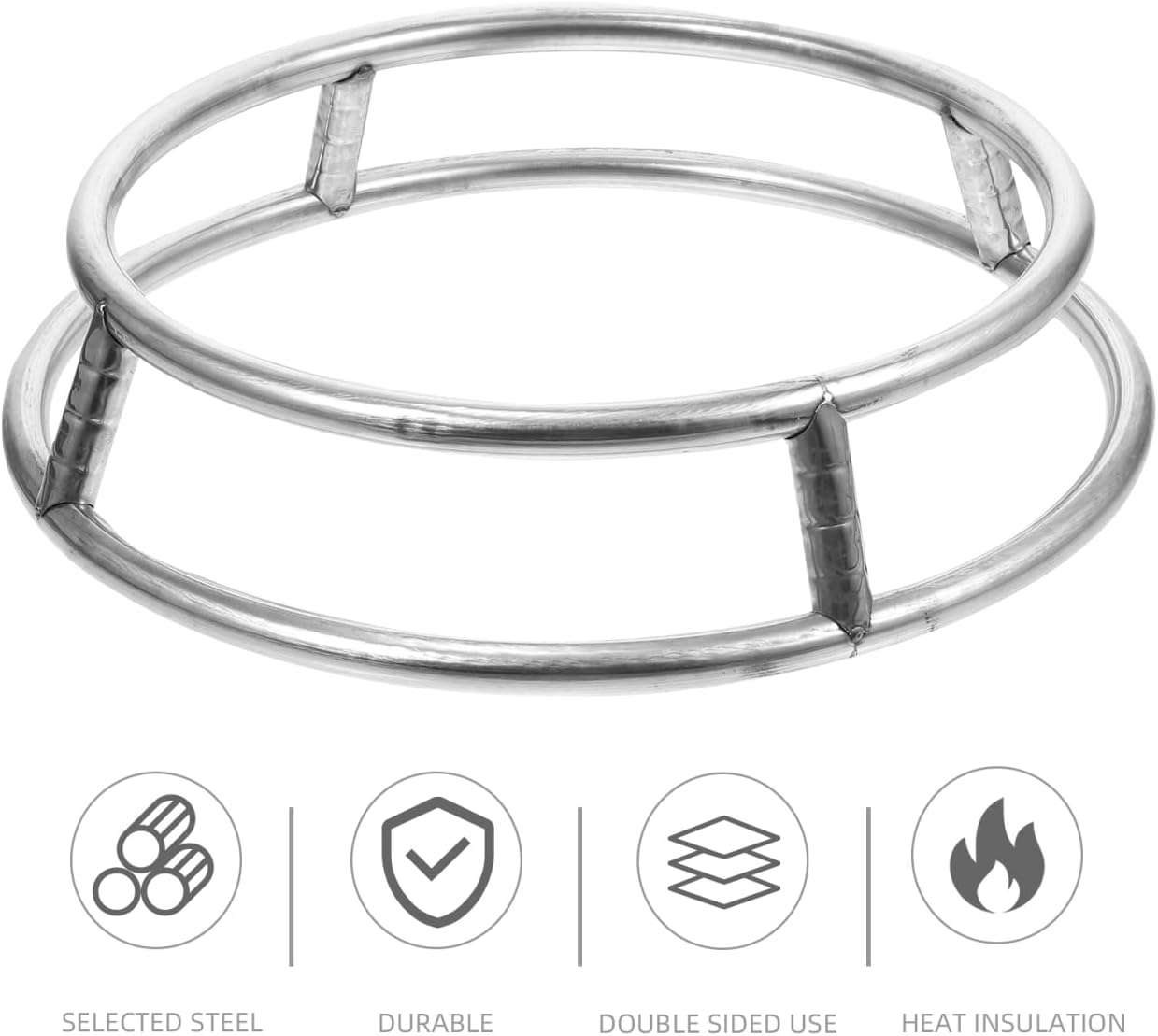 Double-Layer Round Pot Rack Wok Ring Heat Resistant Anti-Slip Cooking Pot Stand Holder 10.43X10.43X2.36In Kitchen Cookware Support