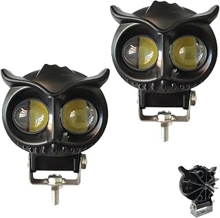 Adjustable Fog Spotlight - Waterproof Driving Lamp, Double Color LED Light | Aluminum Alloy Housing | Outdoor Camping Night Riding, Bright White Yellow Beam SUV Truck ATV Boat Highway Urban Light Fixtur