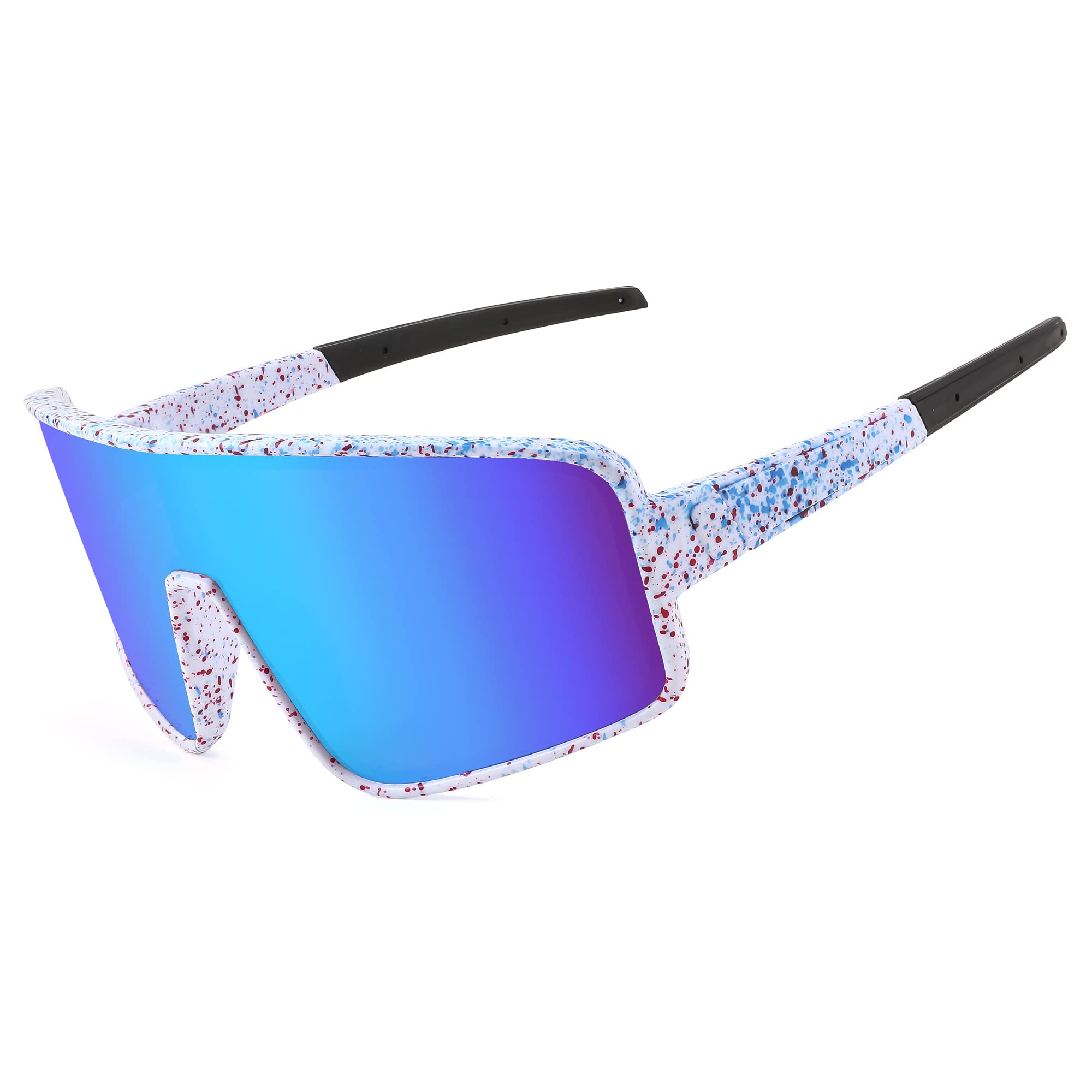 Karsaer Sports Sunglasses, Polarized Oversized Shield for Women Men Youth, Baseball Cycling Running Outdoor Visor E1081-image-37