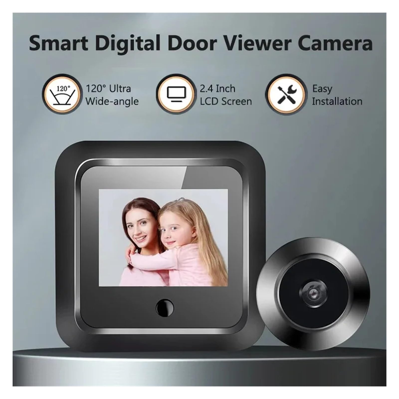 Spioncino da 2,4 pollici 120 ° Smart Digital Door Viewer Camera Security (con scheda da 128 GB)