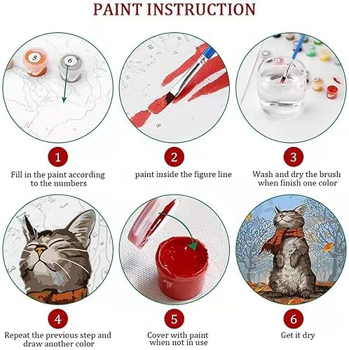 Miniatura 7 de Eiazuiks Pintura por números para adultos. Pintura de Navidad por números para adultos principiantes, pintura de dibujo con 3 pinceles, lienzo de