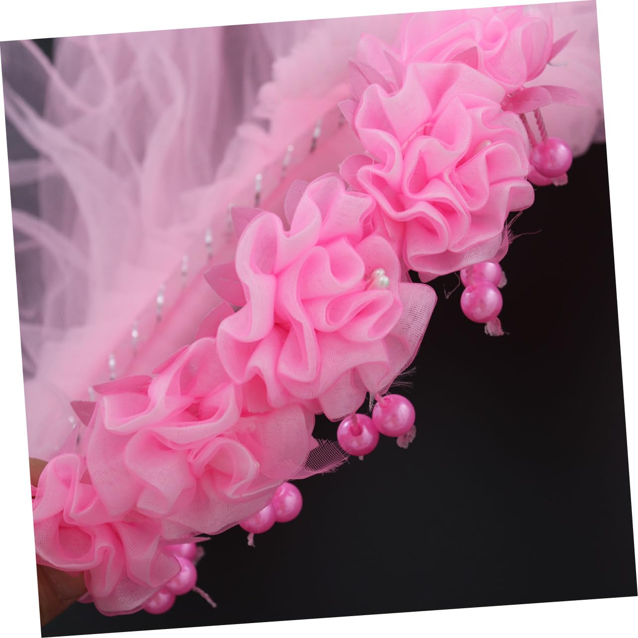 Gogogmee Floral Headpiece for Women Bridal Veil Lace Veils for Brides Headband First Communion Accessory