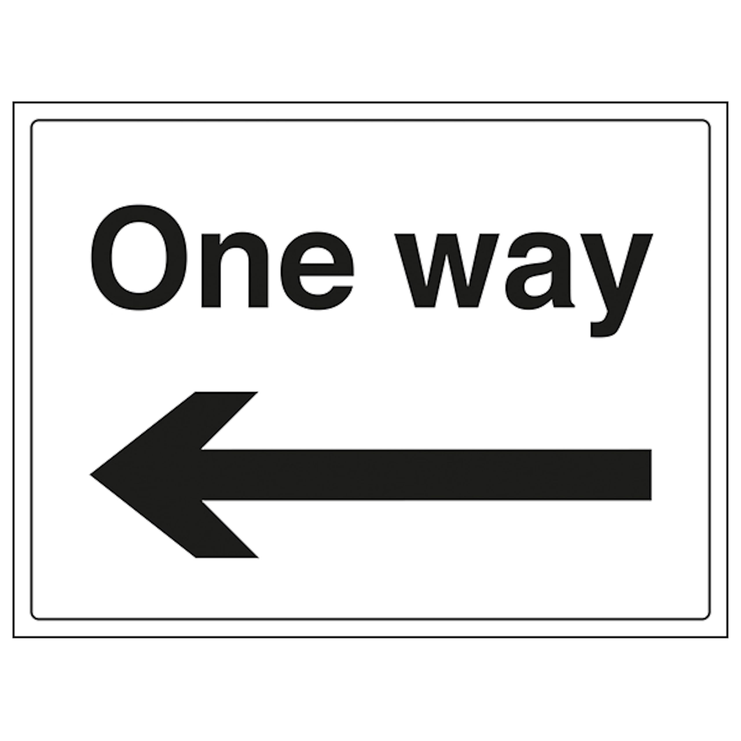 V Safety One Way Arrow Left 400 x 300 mm - 3mm Reflective Aluminium Composite Safety Sign