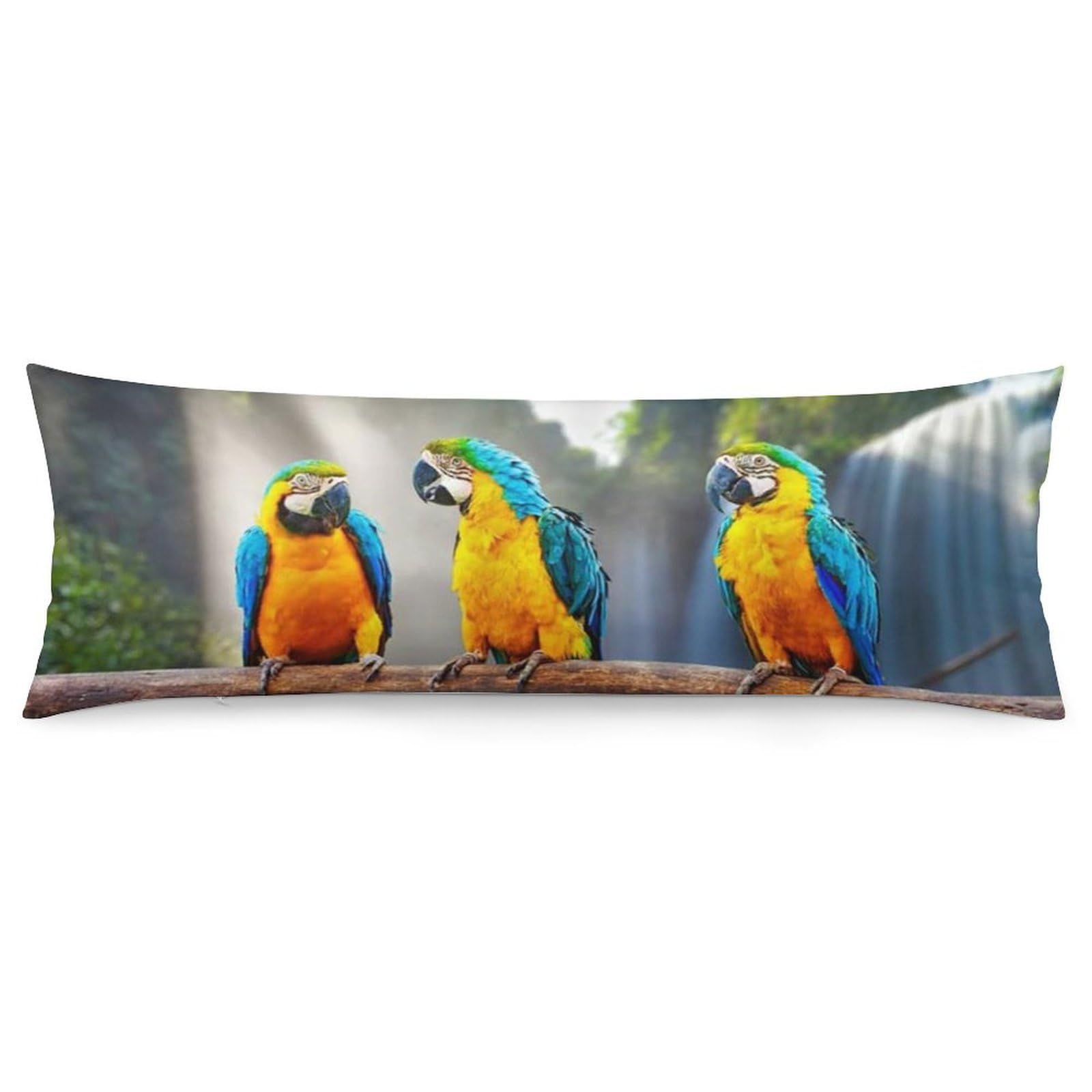 Parrots Macaw Tropical Waterfall Body Pillow Cover Lightweight Long Pillow Case for Cushion Sofa Living Room Bed 20
