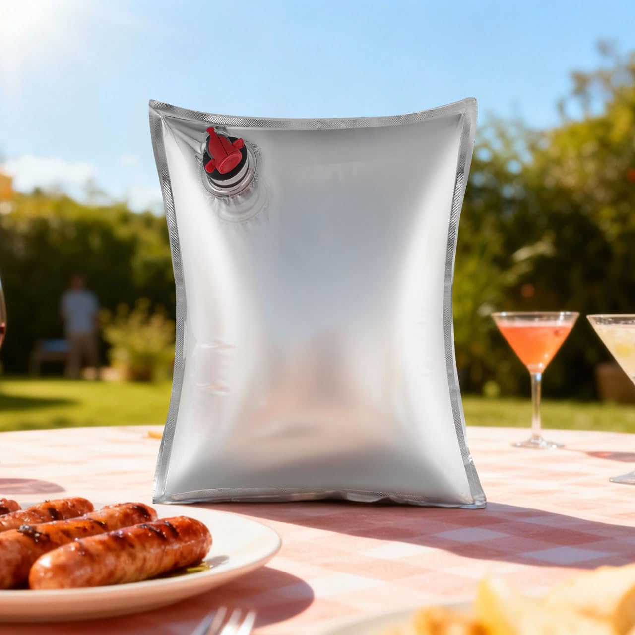 10 sztuk torebek na wino do wielokrotnego napełniania z kranem – przenośne woreczki na napoje 5 l, na imprezy na świeżym powietrzu, podróże i wydarzenia, ekologiczne rozwiązanie do przechowywania