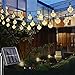 Produktbild LED Solar Lichterkette Garten| infinitoo 6M 40 LED Solar Beleuchtung Lichterketten Kristall Kugeln mit Fernbedienung| Warmweiß, 14-30 Stunden, 8 Modi Wasserdicht, Deko für Terrasse, Hochzeiten, Partys