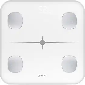 Hi by Geonav Balança Inteligente com Bioimpedância, Bluetooth, 16 parâmetros, Aplicativo, Vidro Temperado, Compatível Google Fit, Fitbit e Apple Saúde, Branco