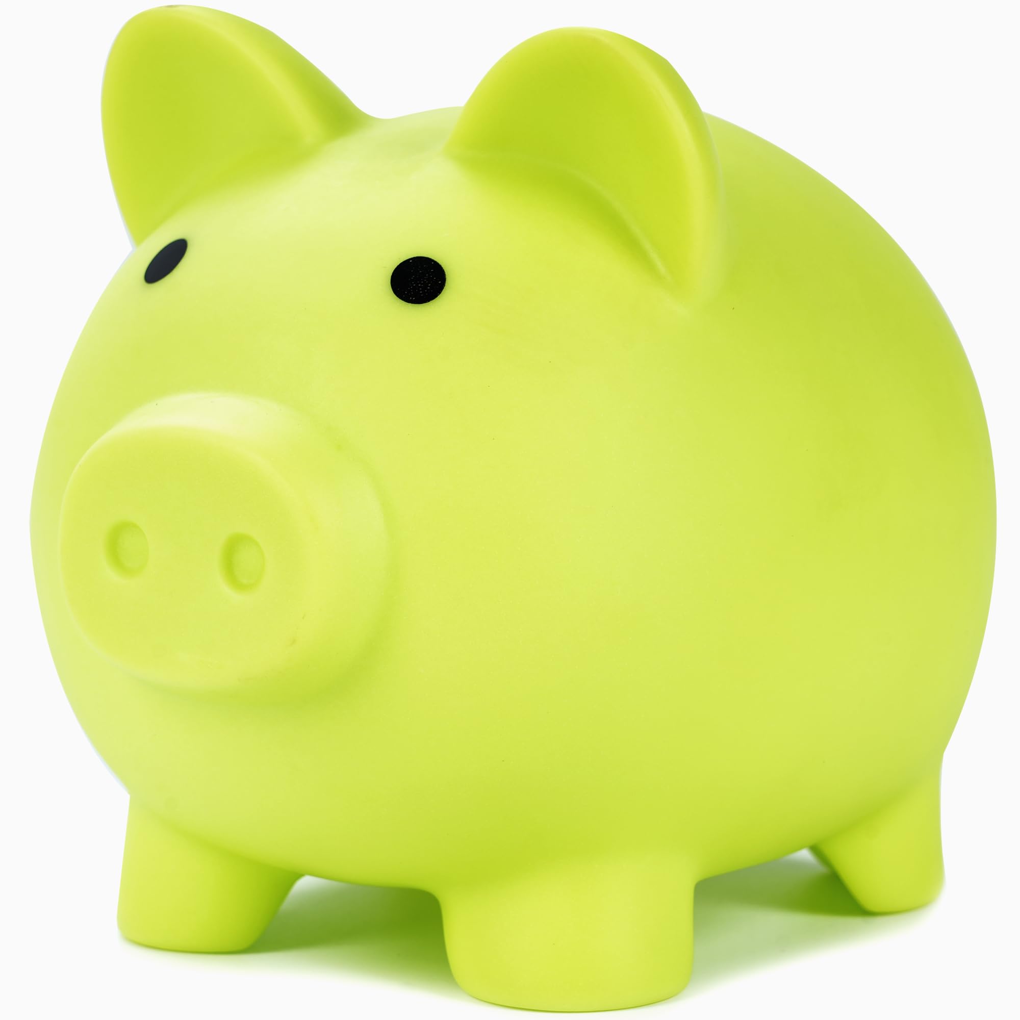 H&W Piggy Bank,Unbreakable Piggy Bank,Cute Coin Bank,Plastic Money Bank,Best Birthday Gifts Home Decoration（Fluorescent Green）