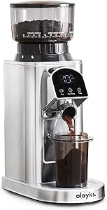 olayks. Conical Burr Coffee Grinder Electric Coffee Bean Grinder with 48 Precise Settings, Anti-Static Coffee Grinders for Home Use, Adjustable Conical Burr Mill for Espersso/Drip/French Press