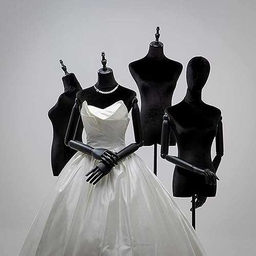 Miniatura 7 de Vestido de maniquí femenino con forma de torso con base de trípode, altura ajustable, 57-74 pulgadas, cuerpo de torso de maniquí de costura para