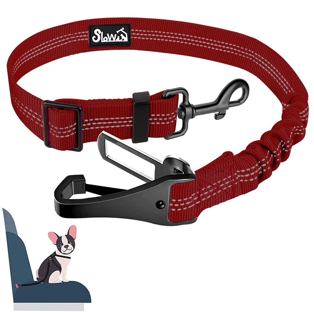 Eyein Hunde Sicherheitsgurt für Auto, Verstellbare Hundegurt fürs Auto mit Elastischer Ruckdämpfung, 3 in 1 reflektierend Hunde Anschnallgurt für alle Hunderassen & Autotypen