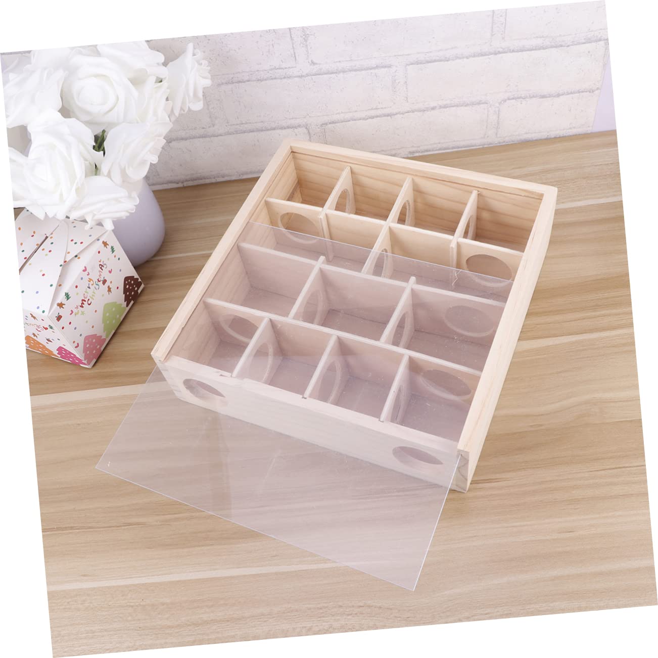 Hamster Holzlabyrinth mit Glasabdeckung für Kleine Haustiere und Aktivität