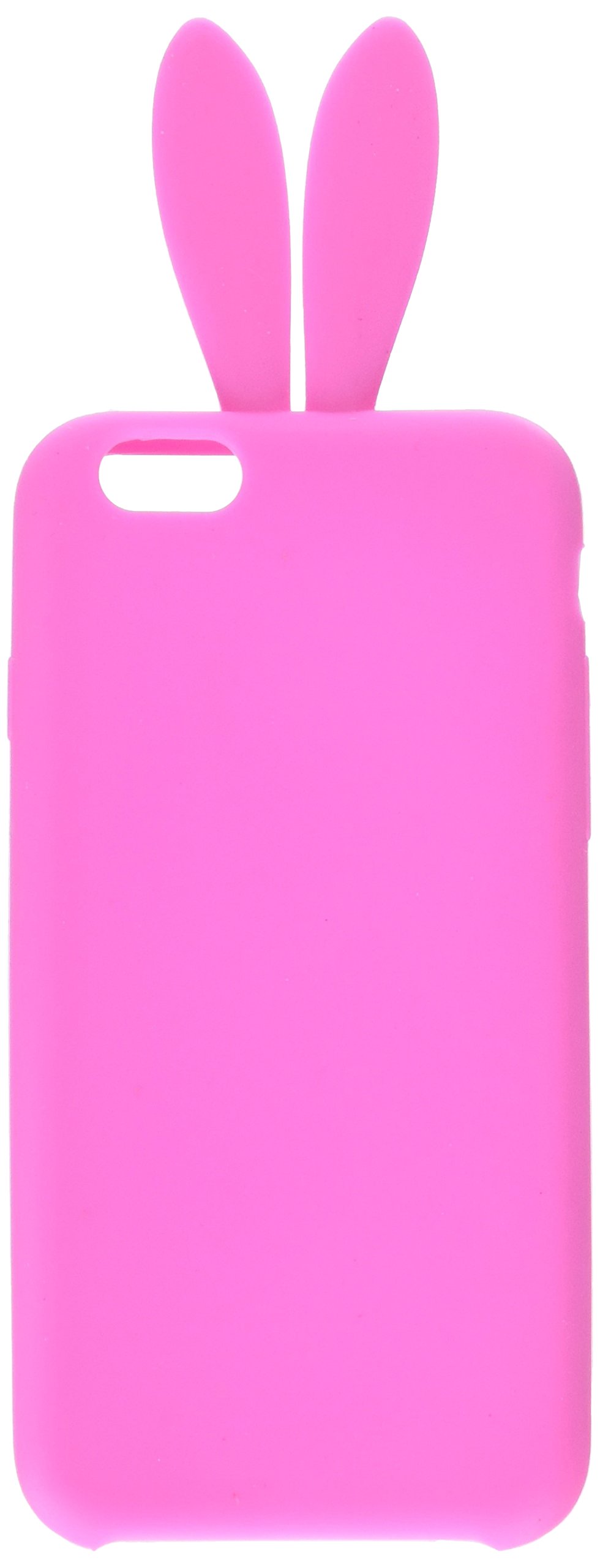 iPhone 6/6s Cover,Hecheng Cute Long Ear Rabbit with Furry Tail Silicone Bunny Case for Apple iPhone 6 4.7 inch-Rosered Wireless Phone Accessory