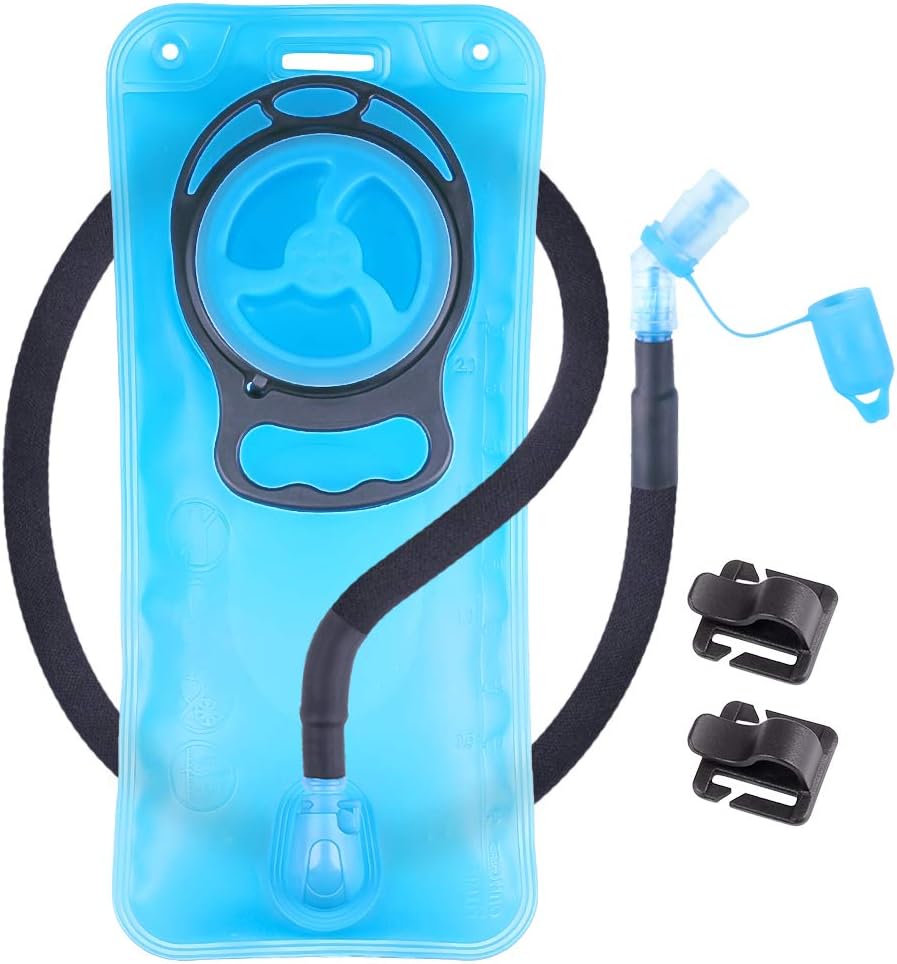Hydration Bladder 2L Leakproof 2 Liter Water Reservoir, BPA Free Military Green Water Storage Bladder Bag with Insulated Tube, Hydration Backpack Replacement for Outdoor Hiking Camping Running Cycling