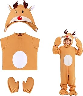 [LEISURE CLUB] トナカイ コスプレ 着ぐるみ クリスマス コスチューム 子供 男女兼用 柔らか かわいい ふわふわ 仮装 クリスマス パーティー 舞台服 学園祭 写真撮影