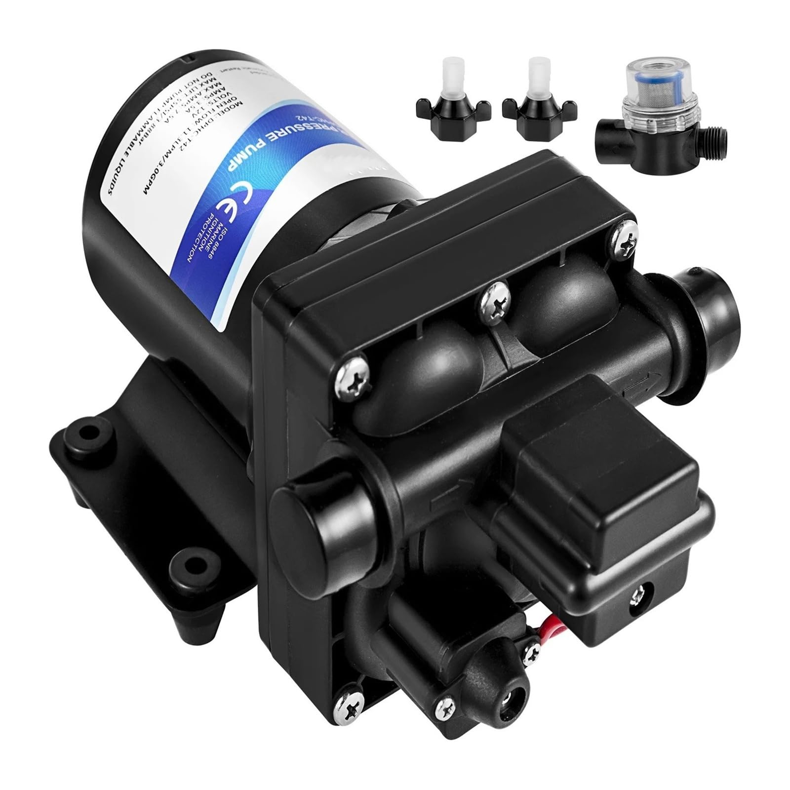 Pompa Dell'acqua Refrigerante 3 GPM Acqua Dolce 12V Pompa Irroratrice Autoadescante RV Con Pressostato Camper Marine Barca A Membrana