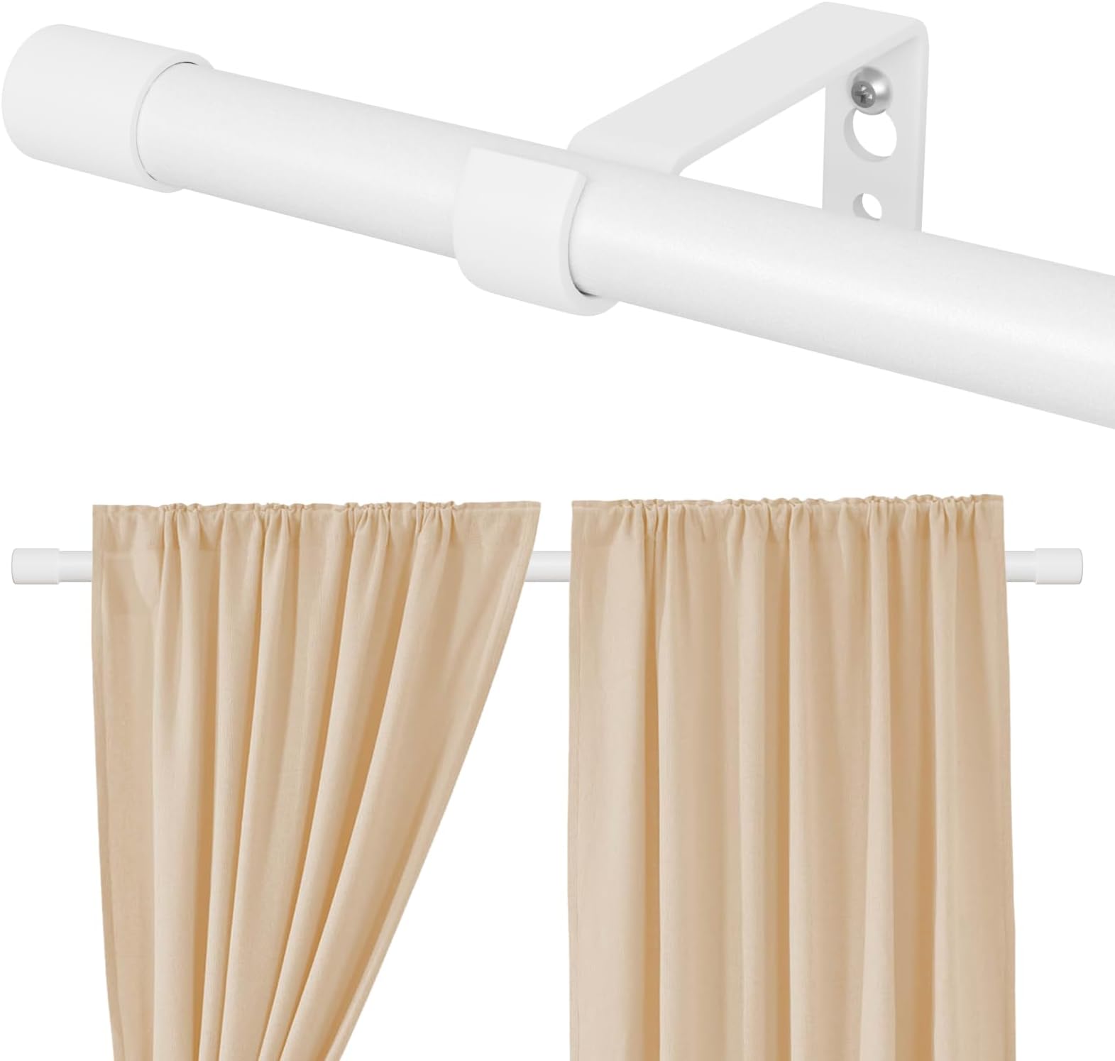 Amazon.com: White Curtain Rods for Windows 32-50 inch, Splicing ...
