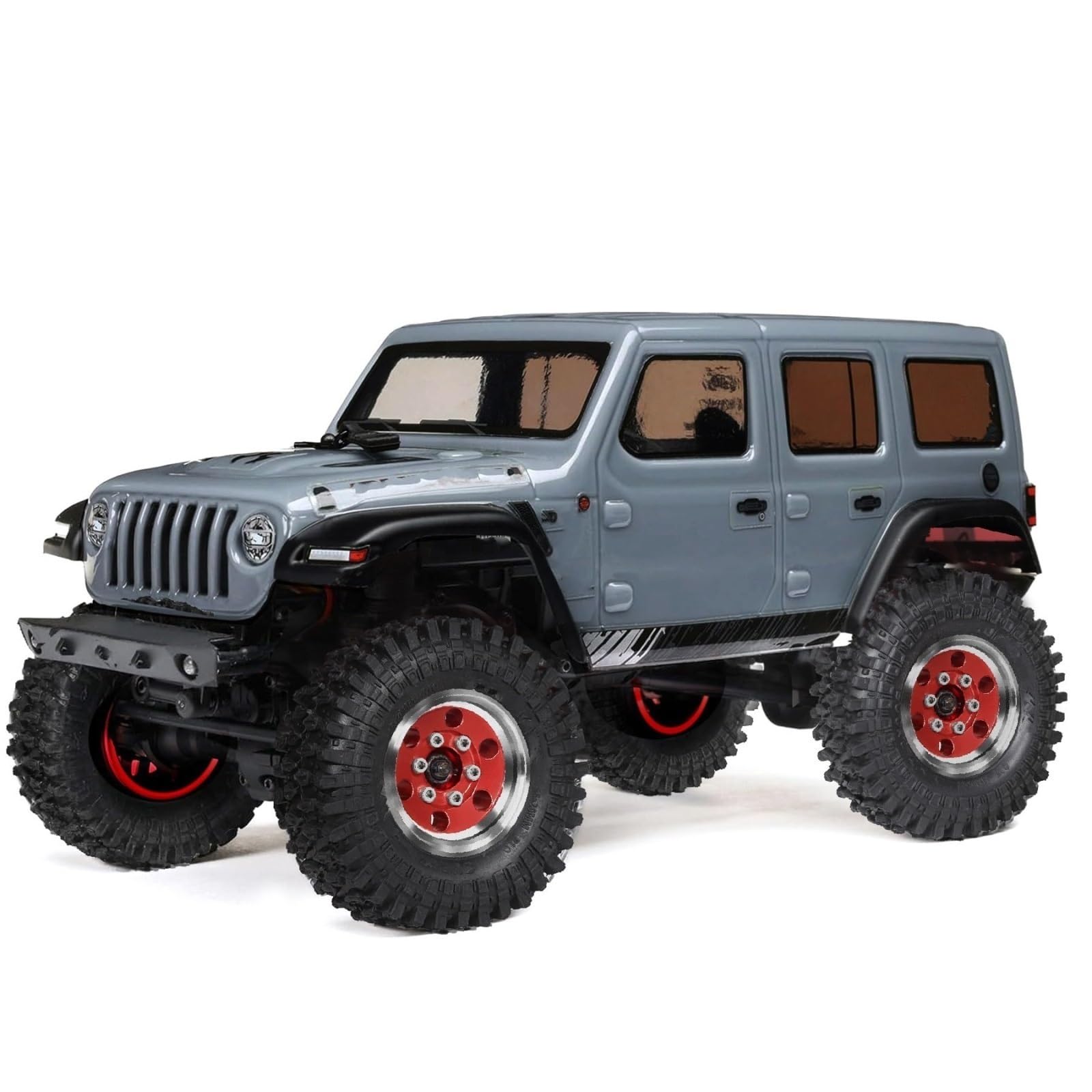 RC Pneus Jante Compatible avec TRX4M pour SCX24 AX24 pour FCX24 1/18 1/24 RC Crawler Car Parts Accessories Ensemble De Pneus De Roue À Billes en Métal 55 Mm 1,0"