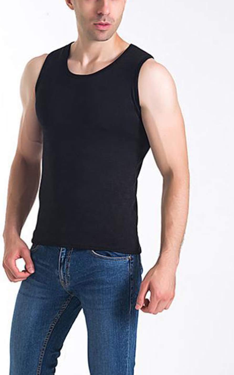 Flygo Mens Cotton Winter Warm Thermal Tank Top Fleece Lined Underwear Sleeveless Vest - Image 2