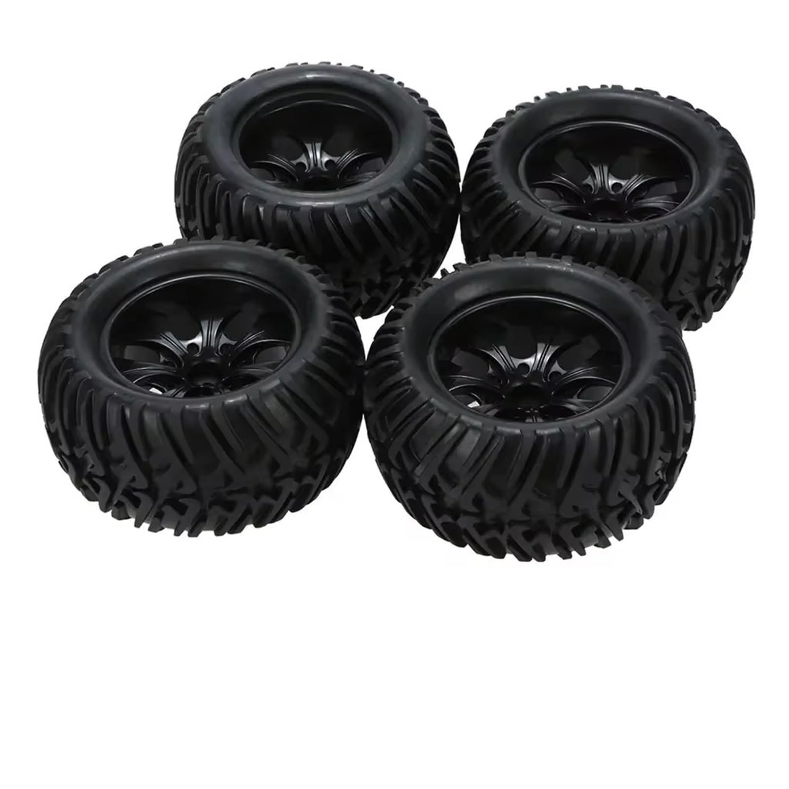 RC Neumáticos Rueda para Trxs para Himoto para Redcat Neumáticos Y Llantas para Camión RC 1/10 De 12 Mm con Tuercas Seguridad Plástico 4, Piezas 125 Goma