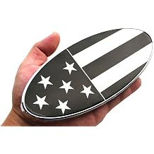 1Pc New Custom American Flag USA Side Rear Front Hood Emblem Compatible with Peterbilt Chrome White