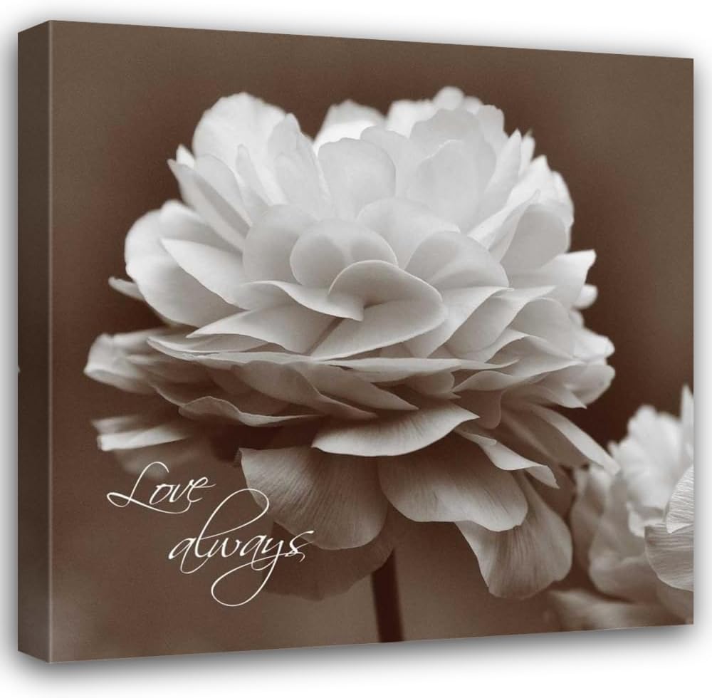 ArtDirect Sepia Blossoms II 15x15 Black Modern Wood Framed with Double Matting Museum Art Print by Romita, Denise