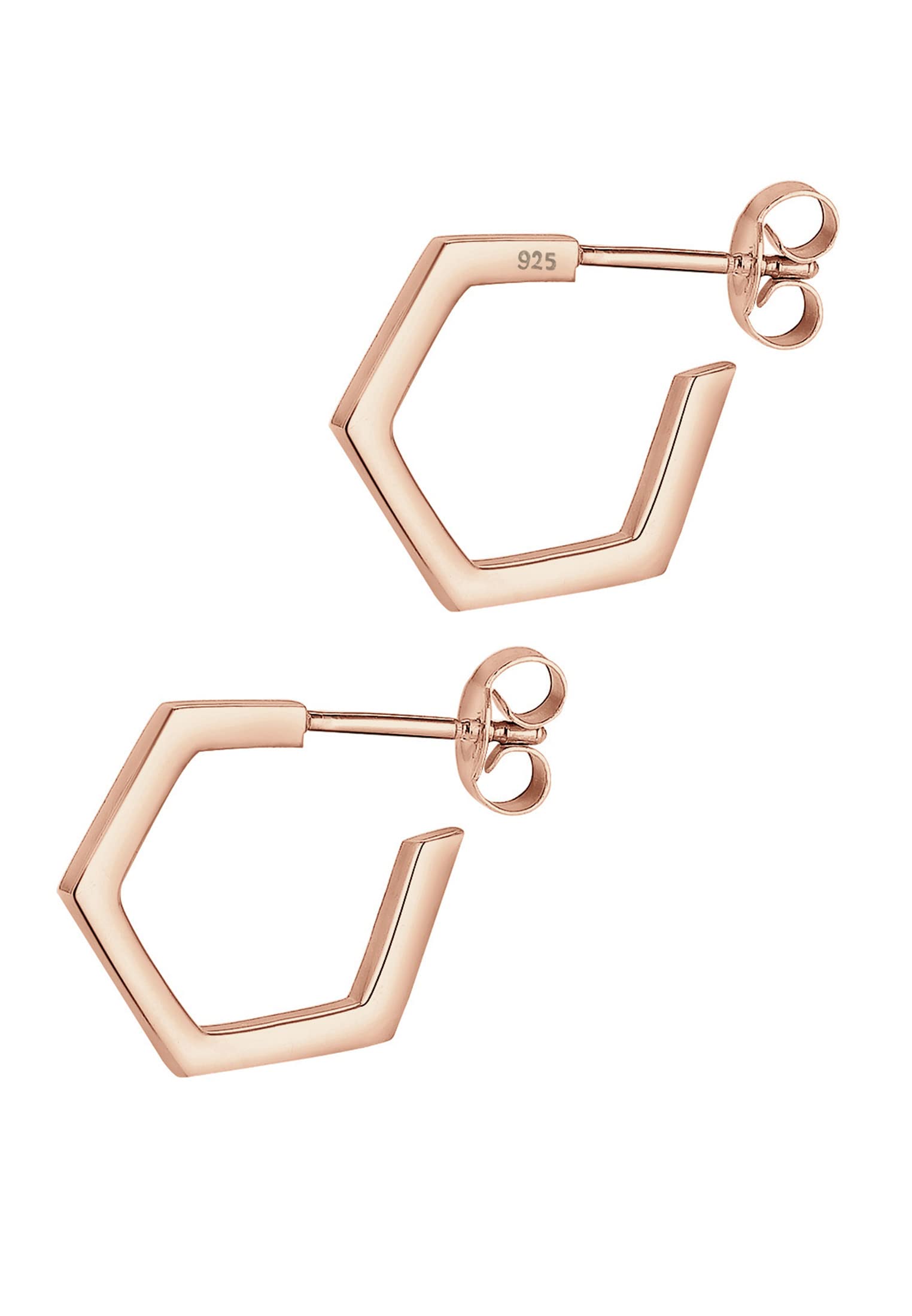 Elli Damen Creolen Hexagon 925 Sterling Silber