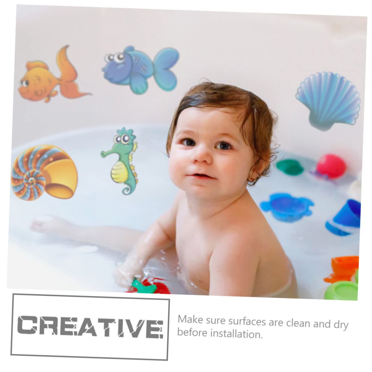 Toyvian 4juegos Pegatinas Antideslizantes De Baño para Adhesivos Impermeables De Vida Marina para Bañera Decoración Divertida y Segura para Baño De Autoadhesivo