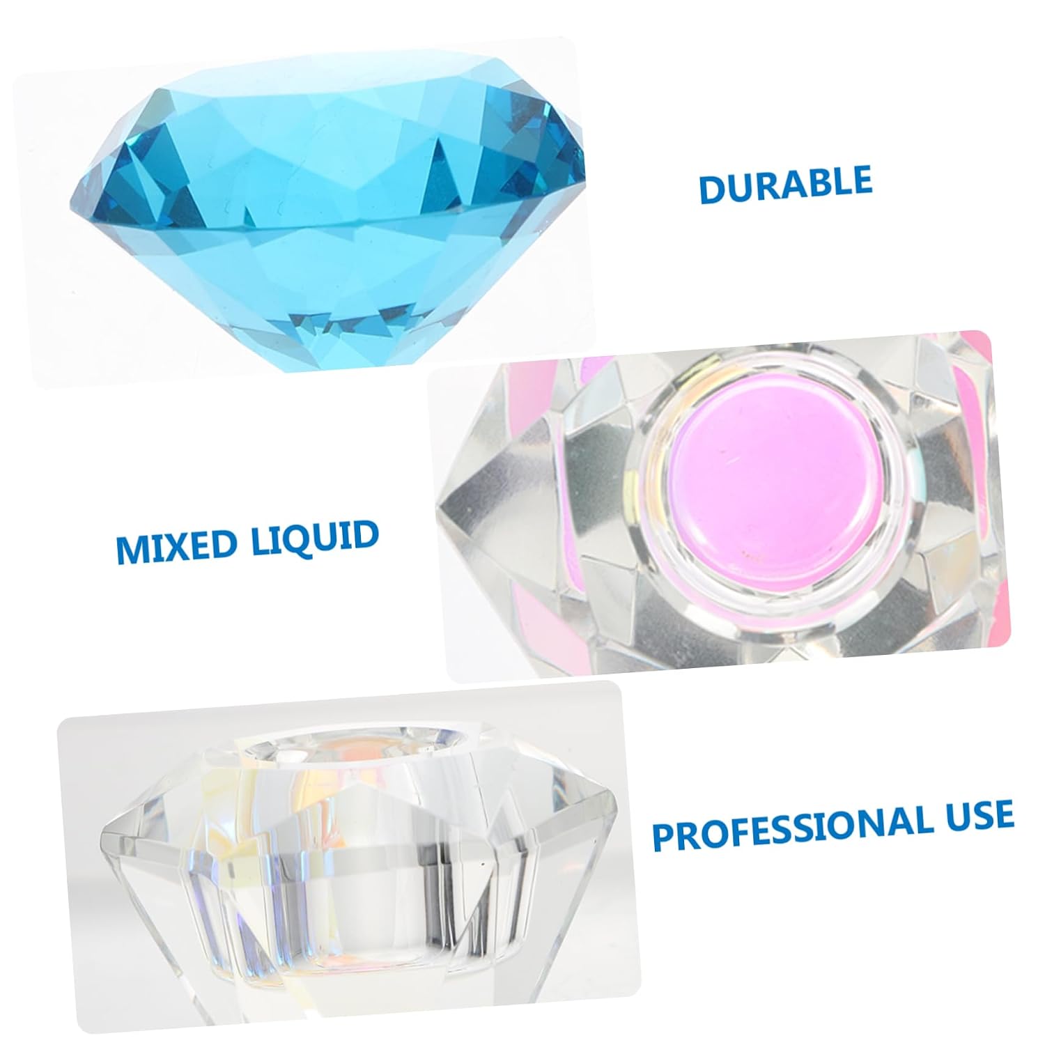 Ipetboom Unique Crystal Nail Art Cup High Transparency Glass Cup for Mixing Nail Polish Powder